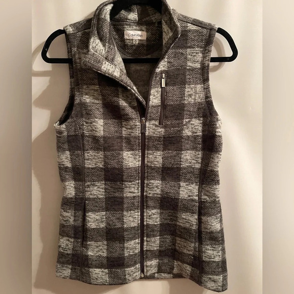 Calvin Klein Gray Plaid Vest - Picture 3 of 5